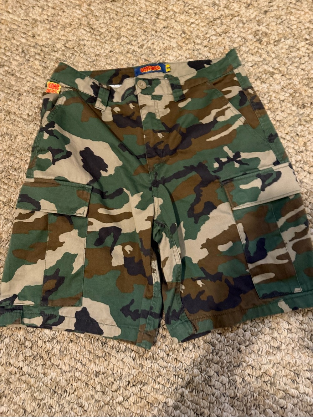 Empyre Men's Camo Cargo Shorts - Green/Brown/Black